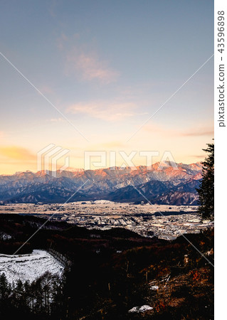 Winter scenery of Shinshu and Omachi city Winter scenery of Shinshu and Omachi city 43596898