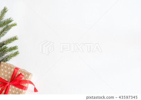 christmas present red ribbon gift mistletoe decor christmas present red ribbon gift mistletoe decor 43597345