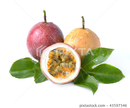 Passion fruit isolated on white background Passion fruit isolated on white background 43597346