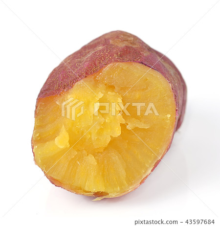 Whole purple yams photographed white background. Whole purple yams photographed white background. 43597684
