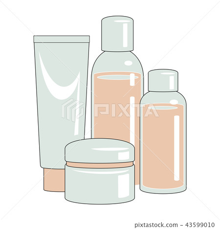 Set of cosmetic products isolated on white. Set of cosmetic products isolated on white. 43599010