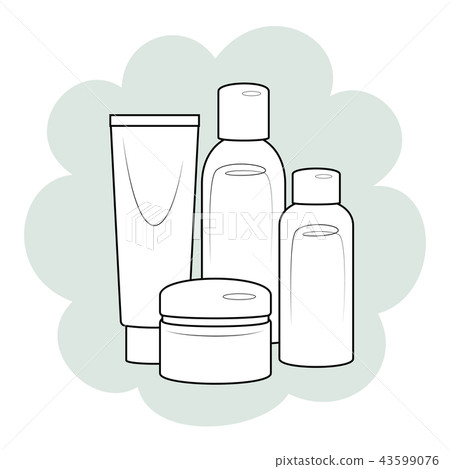 Set of cosmetic products isolated on white. 43599076
