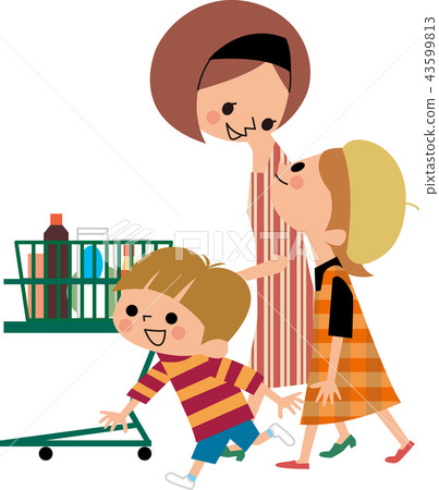 母親和兒童購物 母親和兒童購物 43599813