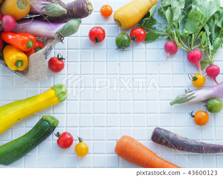 Material of colorful and cute summer vegetables 43600123