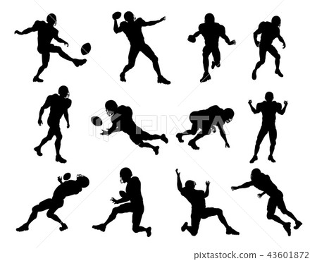American Football Player Silhouettes 43601872