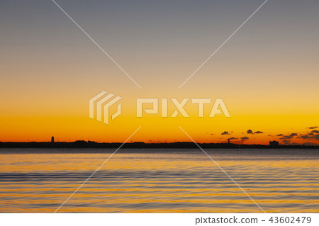 Dawn of Lake Hamana, looking towards Hamamatsu from Kosai City, Shizuoka Prefecture 43602479