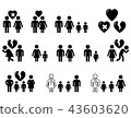 set of black icons with family situation 43603620