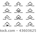 set of house silhouette in different settings 43603625