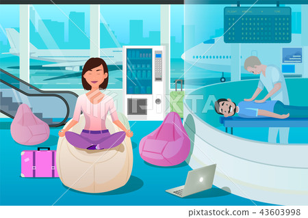Airline Clients Resting with Comfort in Airport 43603998