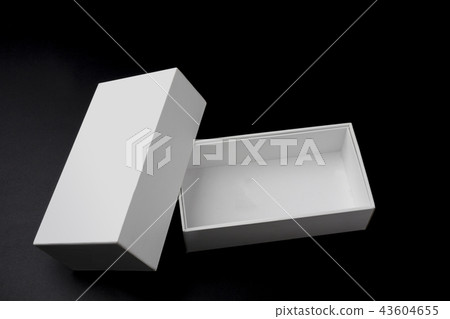 white box isolated on black background close up 43604655