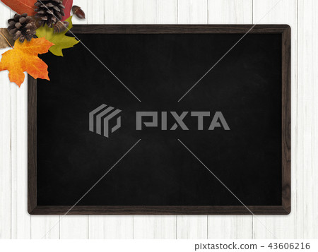 Background-Autumn-Fallen Leaves-Nuts-Frame 43606216