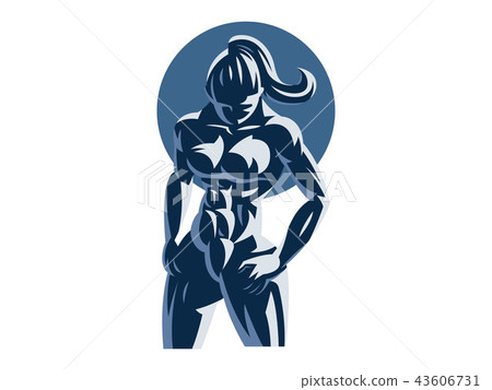 Woman fitness emblem. Woman fitness emblem. 43606731