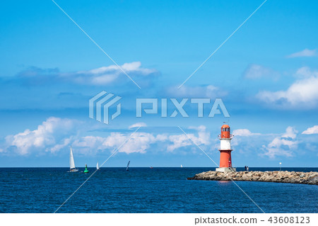 Mole on the Baltic Sea coast in Warnemuende 43608123