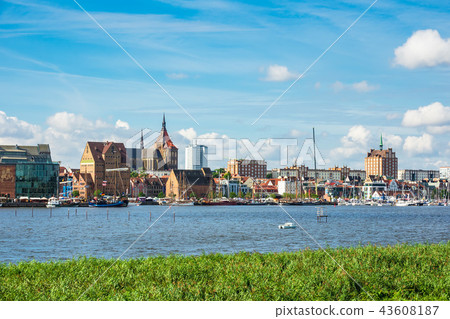 View to the hanseatic town Rostock, Germany 43608187
