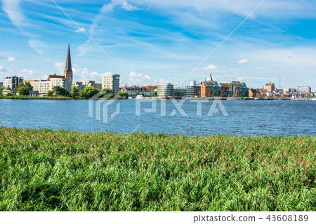 View to the hanseatic town Rostock, Germany 43608189