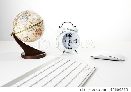 Keyboard, mouse, alarm clock 43609813