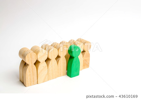A human of green color stands out from the crowd. A human of green color stands out from the crowd. 43610169