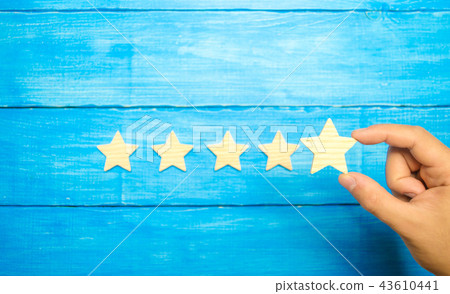 Quality level, service. selective focus 43610441