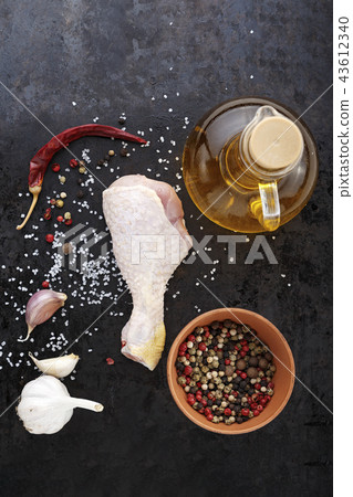 chicken legs on a black background chicken legs on a black background 43612340