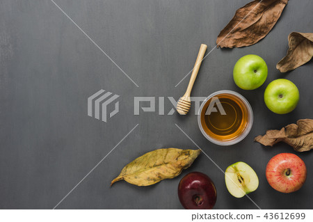 Table top view Jewish holiday the Rosh Hashana. Table top view Jewish holiday the Rosh Hashana. 43612699