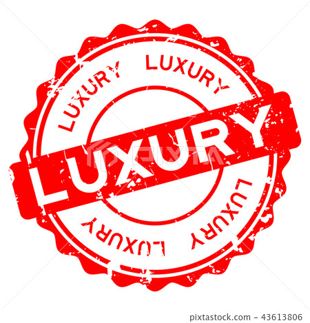 Grunge red luxury round rubber seal stamp 43613806