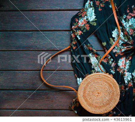 Fashionable handmade natural organic rattan bag  43613961