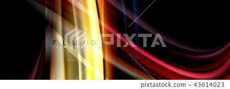 Fluid colors abstract background colorful poster, twisted liquid design on black, colorful marble or Fluid colors abstract background colorful poster, twisted liquid design on black, colorful marble or 43614023