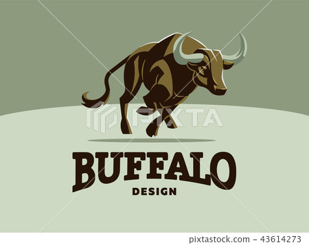 Bull with big horns. 43614273