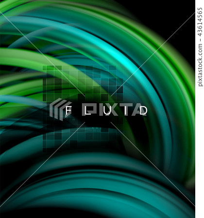 Fluid smooth wave abstract background, flowing glowing color motion concept, trendy abstract layout Fluid smooth wave abstract background, flowing glowing color motion concept, trendy abstract layout 43614565