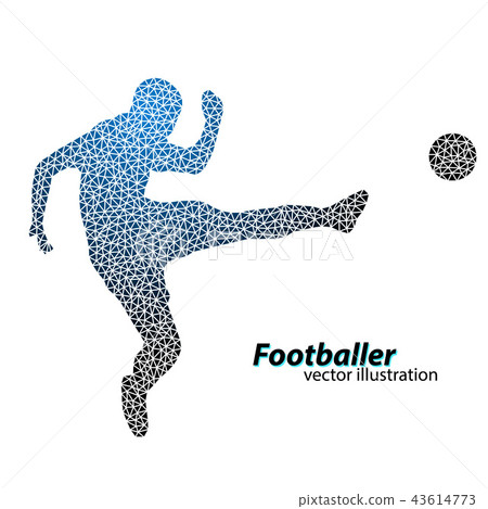silhouette of a football player from triangles 43614773