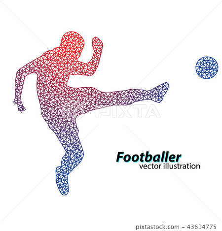 silhouette of a football player from triangles silhouette of a football player from triangles 43614775
