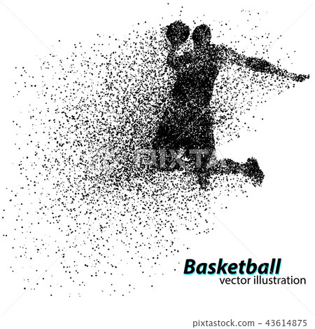 Basketball player from particles. 43614875