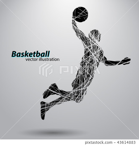 Silhouette of a basketball player. 43614883