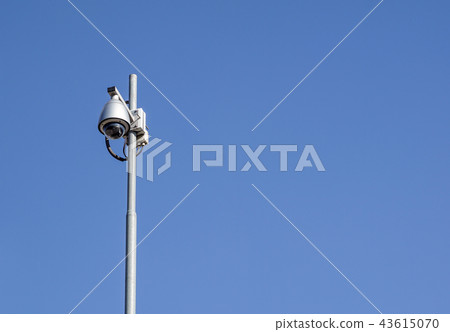 The CCTV dome camera on the evening of the sky background. 43615070