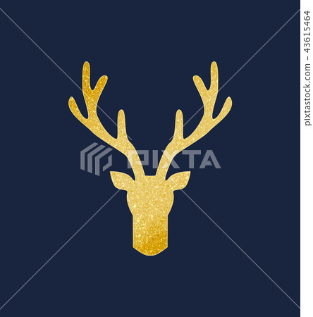 Deer antlers, gold texture Deer antlers, gold texture 43615464