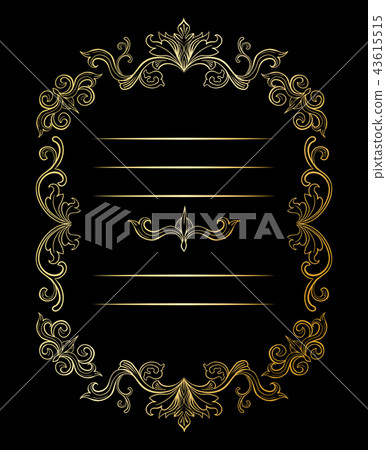 Floral border for diploma and certificate or italian ornament Floral border for diploma and certificate or italian ornament 43615515