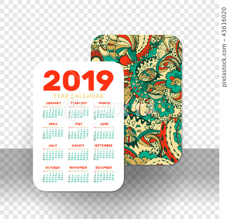 2019 Calendar Template for Pocket Calendar, Basic Grid. 2019 Calendar Template for Pocket Calendar, Basic Grid. 43616020