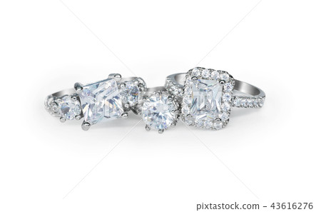 Cluster Stack of Diamond Wedding Engagement Rings  43616276