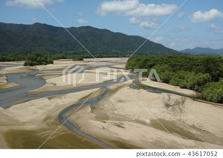 Aoi河在從出雲市的Kitakamidate橋樑看見的夏天 43617052