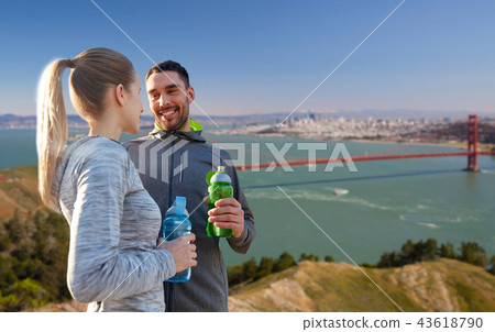 couple of sportsmen with water over san francisco couple of sportsmen with water over san francisco 43618790