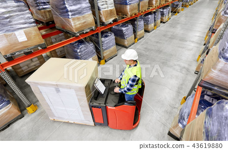 loader operating forklift at warehouse loader operating forklift at warehouse 43619880