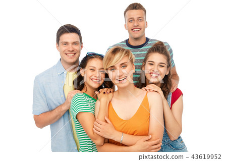 happy friends over white background 43619952