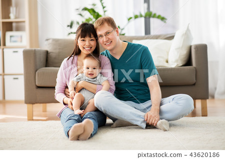 happy family with baby boy at home happy family with baby boy at home 43620186