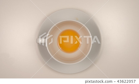 TOP VIEW Empty white cup on a desk TOP VIEW Empty white cup on a desk 43622057
