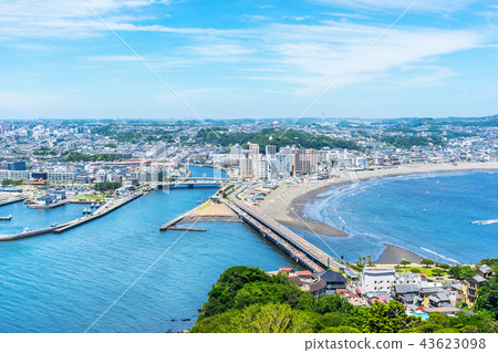 enoshima island and urban skyline view in kamakura 43623098