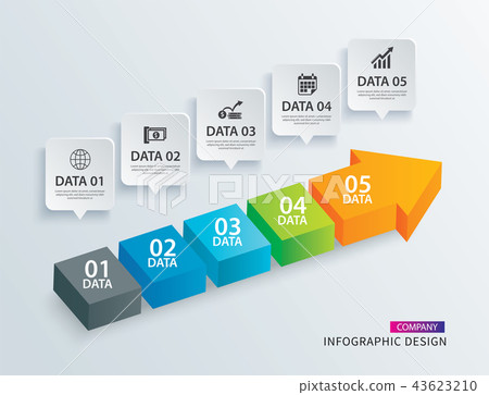 Infographics arrow timeline step 5 data template 43623210