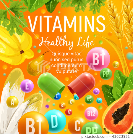 Vegetable salads and fruits healthy vitamins 43623531