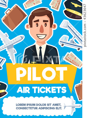 Pilot man aviation profession vector poster Pilot man aviation profession vector poster 43623647