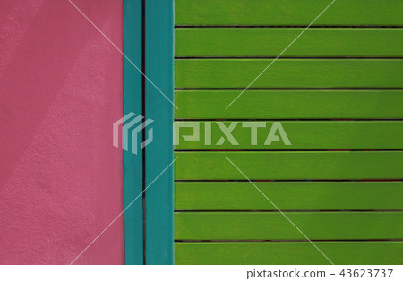 Colorful wood gate Colorful wood gate 43623737