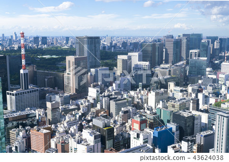 Tokyo Ginza Hibiya Imperial Palace area seen from Tokyo landscape and Shiodome 43624038